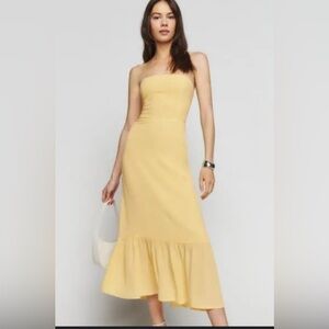 Reformation Yellow Midi Dress